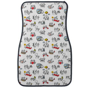 Funny cats, milk and magic. car floor mat