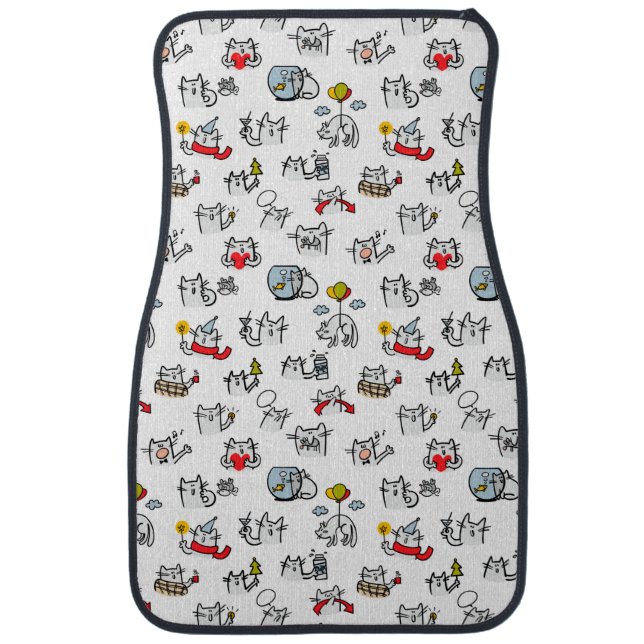 Funny cats, milk and magic. car floor mat (Front)
