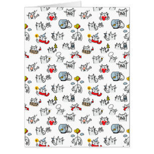 Funny cats, milk and magic. card