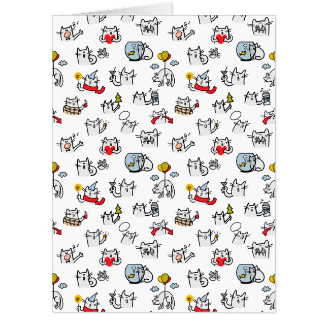 Funny cats, milk and magic. card (Front)