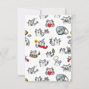 Funny cats, milk and magic. card