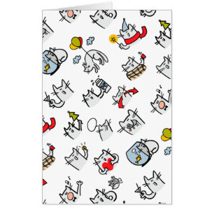 Funny cats, milk and magic. card