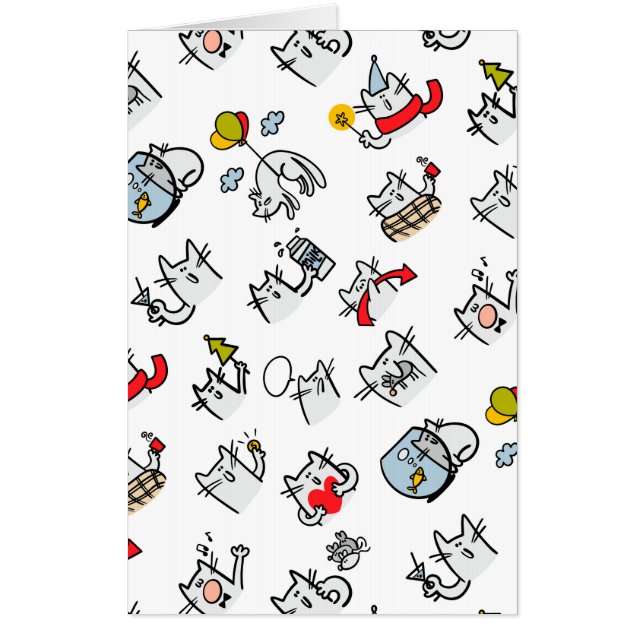 Funny cats, milk and magic. card (Front)