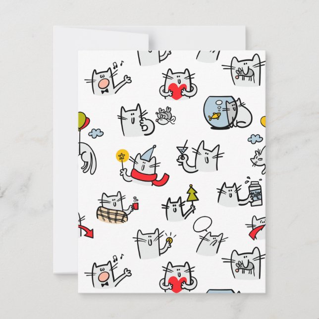 Funny cats, milk and magic. card (Front)