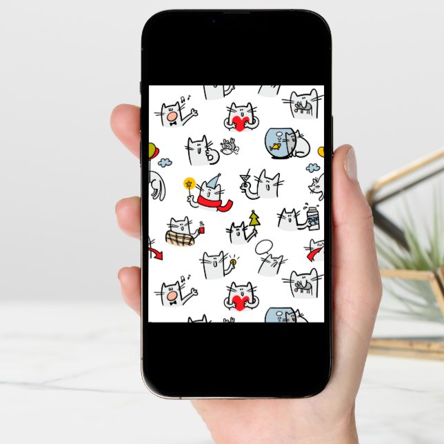 Funny cats, milk and magic. card (Front Digital)
