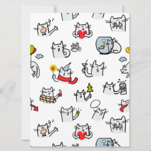 Funny cats, milk and magic. card