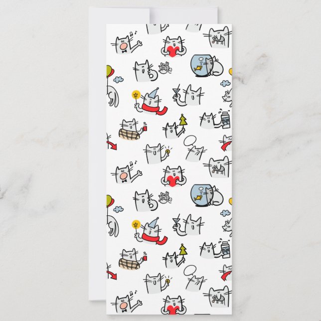 Funny cats, milk and magic. card (Front)