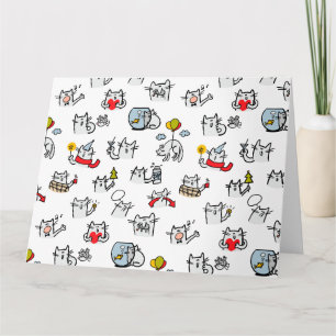 Funny cats, milk and magic. card