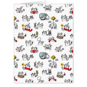 Funny cats, milk and magic. card