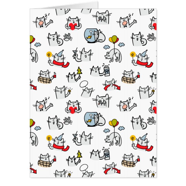 Funny cats, milk and magic. card (Front)