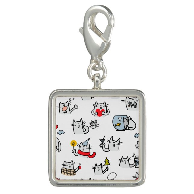 Funny cats, milk and magic. charm (Front)