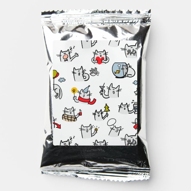 Funny cats, milk and magic. coffee drink mix (Front)