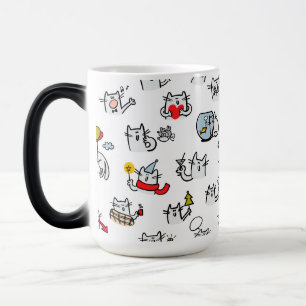 Funny cats, milk and magic. color morph mug 