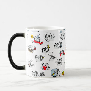 Funny cats, milk and magic. color morph mug 