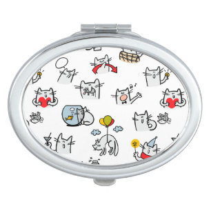 Funny cats, milk and magic. compact mirror