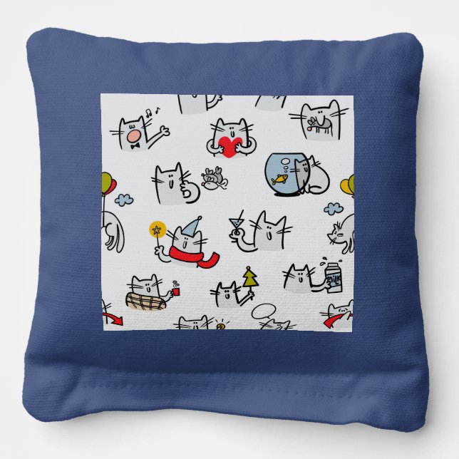 Funny cats, milk and magic. cornhole bags (Front)
