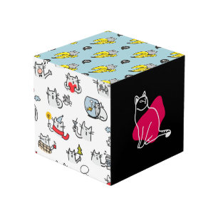 Funny cats, milk and magic. cube