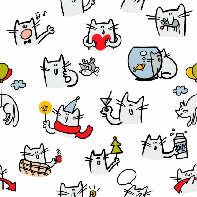 Funny cats, milk and magic. cutout (Front)