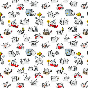 Funny cats, milk and magic. cutout