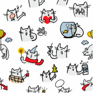 Funny cats, milk and magic cutout