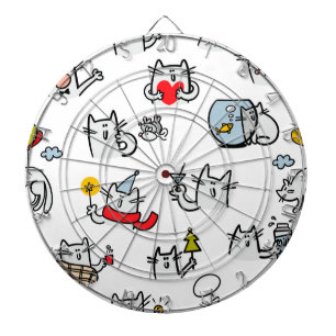Funny cats, milk and magic. dart board