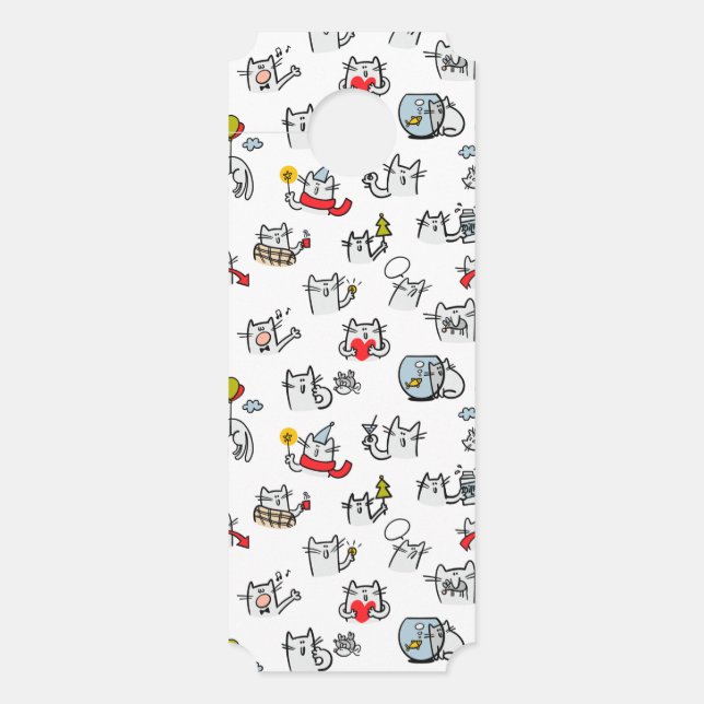 Funny cats, milk and magic. door hanger (Front)