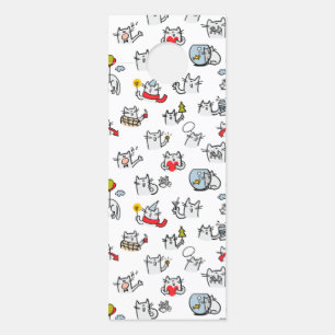 Funny cats, milk and magic. door hanger