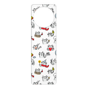 Funny cats, milk and magic. door hanger