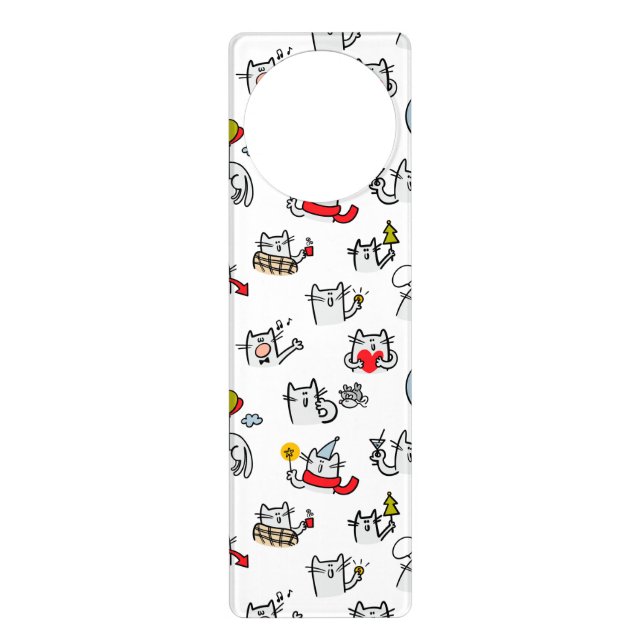 Funny cats, milk and magic. door hanger (Front)