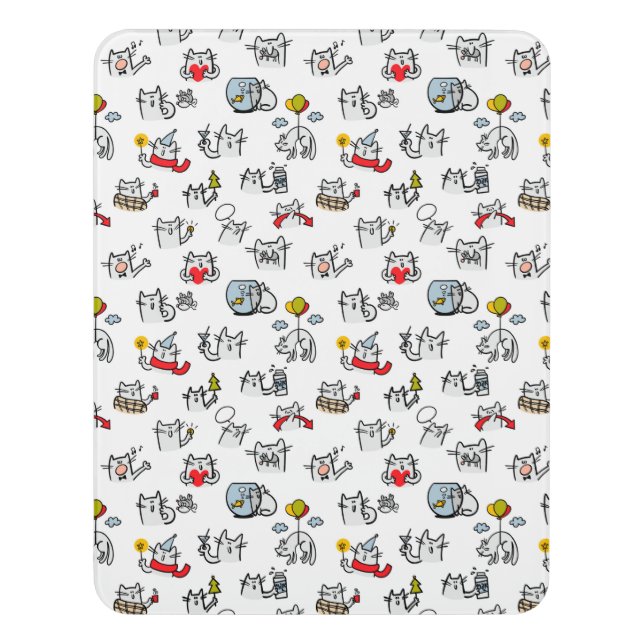 Funny cats, milk and magic. door sign (Contemporary Vert)