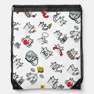 Funny cats, milk and magic. drawstring bag