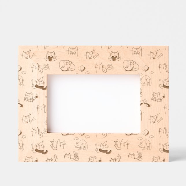Funny cats, milk and magic. engraved frames (Front)