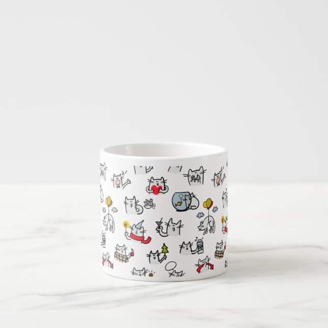 Funny cats, milk and magic. espresso cup (Front)