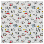 Funny cats, milk and magic. fabric