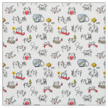 Funny cats, milk and magic. fabric
