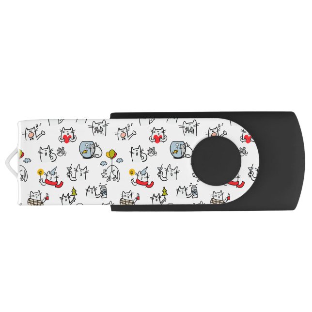 Funny cats, milk and magic. flash drive (Back)