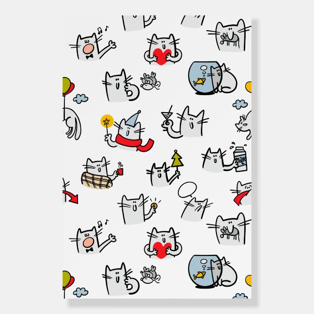 Funny cats, milk and magic. foam board (Front)