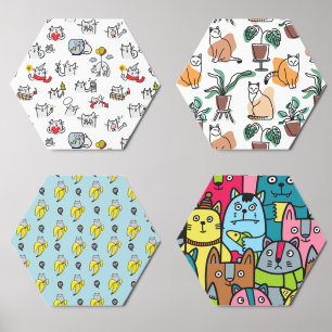 Funny cats, milk and magic. foam core photo tile 