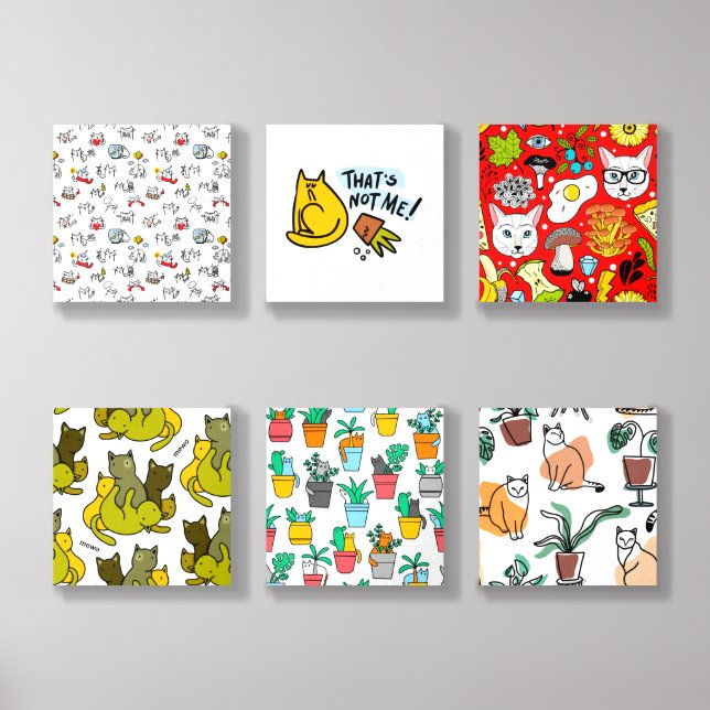 Funny cats, milk and magic. foam core photo tile  (Front Set)