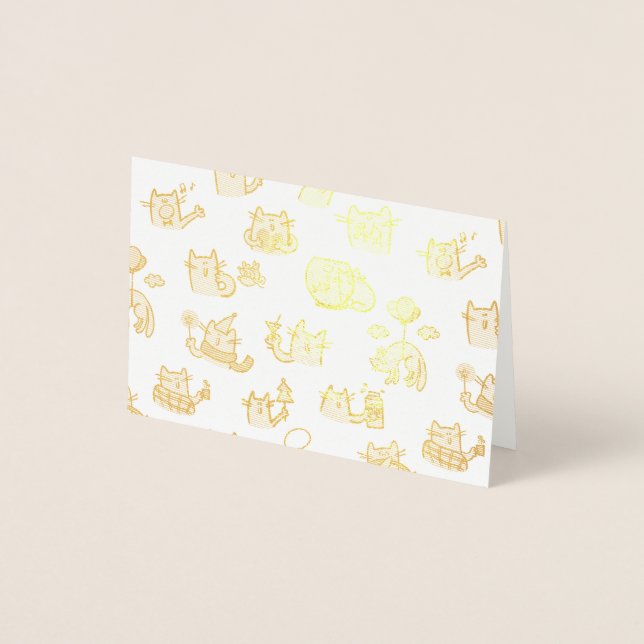 Funny cats, milk and magic. foil card (Front)