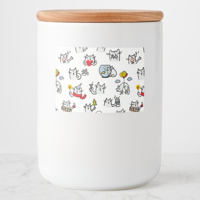 Funny cats, milk and magic. food label (Front)