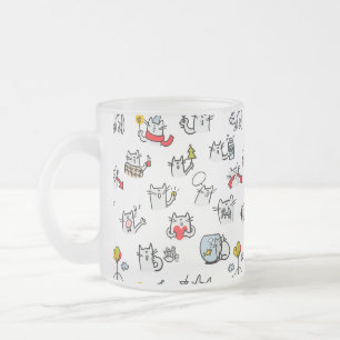 Funny cats, milk and magic. frosted glass coffee mug