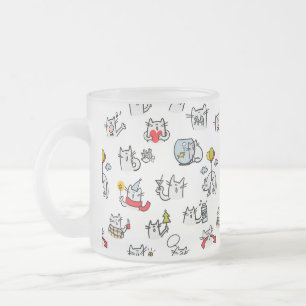 Funny cats, milk and magic. frosted glass coffee mug