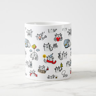 Funny cats, milk and magic. giant coffee mug