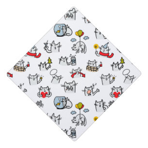 Funny cats, milk and magic. graduation cap topper