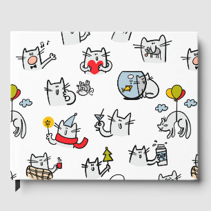 Funny cats, milk and magic. guest book