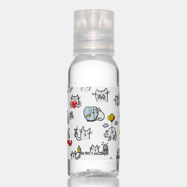 Funny cats, milk and magic. hand sanitizer (Front)