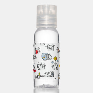 Funny cats, milk and magic. hand sanitizer