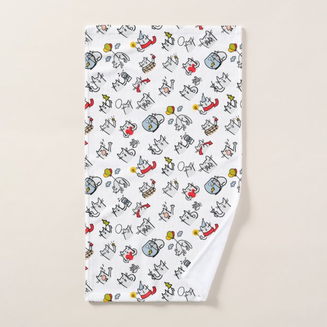 Funny cats, milk and magic. hand towel  (Hand Towel)