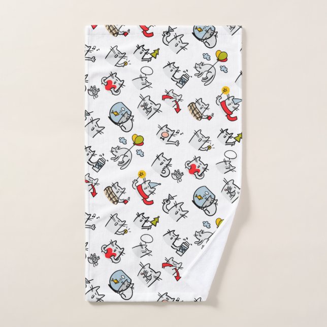 Funny cats, milk and magic. hand towel  (Hand Towel)